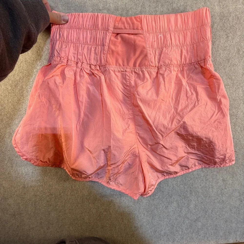 Free People FP Movement The Way‎ Home Shorts Coral Pink High Waisted Athletic LG